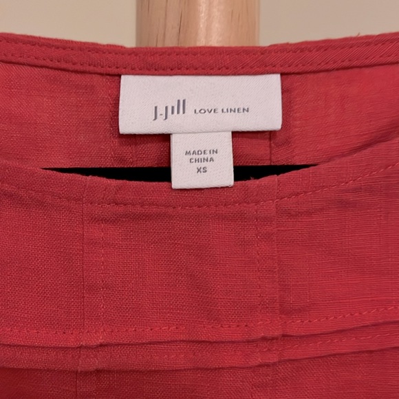 J JILL LOV LINEN XS deep, pink, beautiful a line dress,w/ pleasing in front EUC - Picture 2 of 5